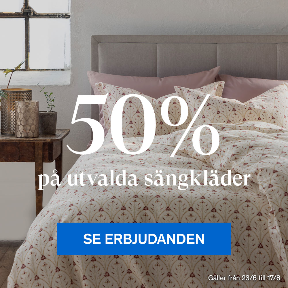 50% p&aring; s&auml;ngkl&auml;der